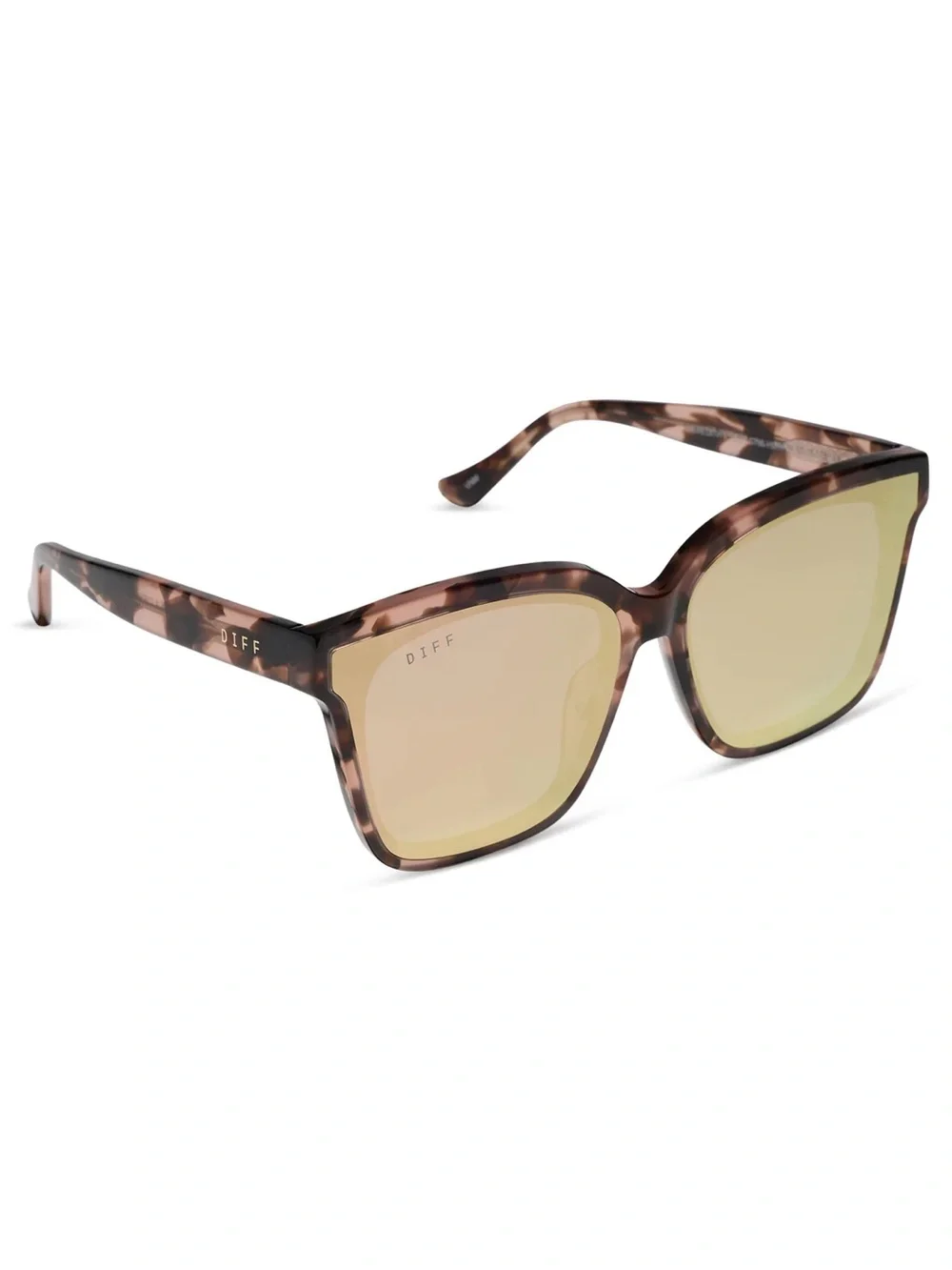 DIFF Meredith II Sunglasses Himalayan Tortoise Frame Taupe Mirror Lens NWT